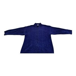 Jessica Sport Vintage Plus Size Chenille Mock Neck Cable Front Sweater - Size 18